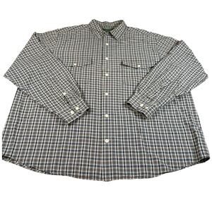 Woolrich Shirt Mens XXL Blue Plaid Button Up Long Sleeve Cotton Outdoors Adult